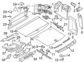 Шторка багажника BMW X3 G01 18-21 бежевая, под химчистку, царапины