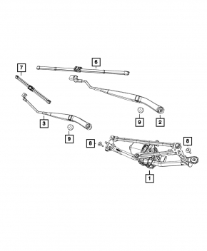 Поводок дворника левый Fiat 500L 14-19