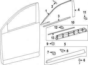 Накладка двери нижняя передняя левая Lexus RX350 RX350h RX450h+ RX500h 23-26 структура, наружняя