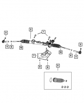 Рейка рулевая Jeep Compass 11-16 AWD