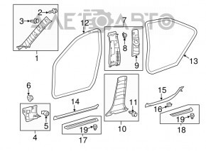 Накладка порога внутренняя передняя правая Toyota Camry v50 12-14 usa черн