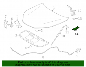 Накладка петли капота правая Lexus NX200t NX300 NX300h 15-21