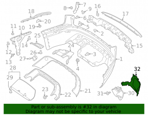Кронштейн насадки глушника правий Land Rover Range Rover Velar 18-23 2.0T, 3.0T Sports