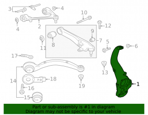 Цапфа передня права Land Rover Range Rover Velar 18-20