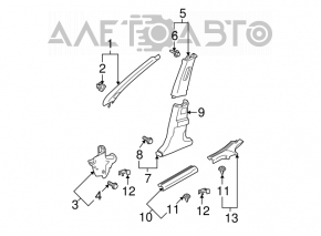 Накладка порога задняя правая Mitsubishi Galant 04-12