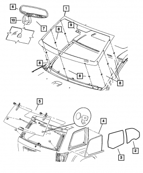 Зеркало внутрисалонное Dodge Durango 11-13 автозатемнение, автодальний, микрофон