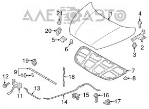 Ручка открытия замка капота салонная Hyundai Elantra UD 11-16