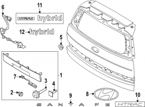 Двері багажника значок значок Hyundai Santa Fe 24-26