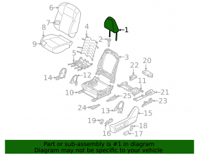 Подголовник передний левый Mitsubishi Outlander 22-23 кожа черная серая строчка