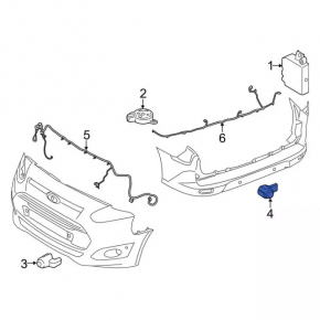 Парктроник задний Ford Transit Connect MK2 13-18 без кольца