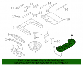 Пенопласт под инструмент Audi A3 8V 15-18 4d, AWD тычки