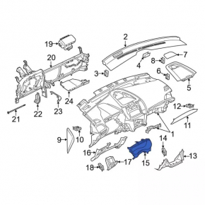 Накладка щитка приборов Ford Edge 19-24 черная с серым
