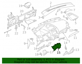 Накладка щитка приборов Ford Edge 19-24 черная с серым