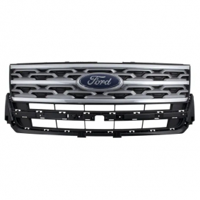 Решетка радиатора grill Ford Explorer 18-19 рест серая хром
