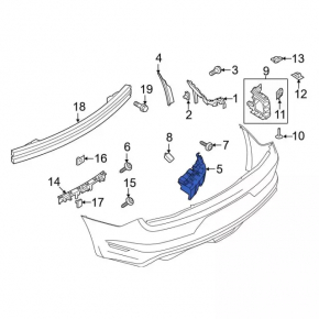 Крепление заднего бампера заднее правое Ford Mustang mk6 18-23