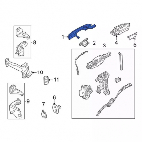 Ручка двери внешняя задняя левая Ford Bronco Sport 21-26 структура