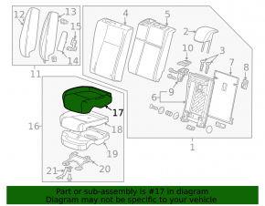Подушка заднего ряда сидений правая Buick Encore 17-22 кожа черная + ткань