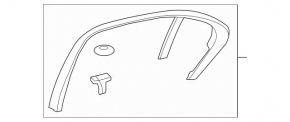 Рамка двери внутренняя задняя левая Mercedes C-class W205 15-21 черная, под шторку