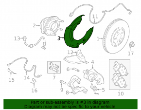 Кожух тормозного диска передний правый Jaguar F-Pace X761 17-23 под R18, R19, R20