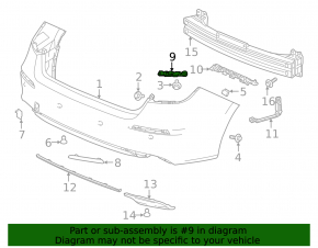 Крепление заднего бампера правое внутреннее Honda Civic XI FE/FL 22-26 5d