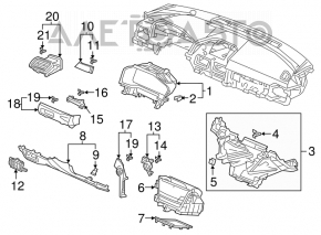 Накладка коліна водія Honda Accord 18-22 чорна