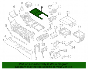 Накладка центральной консоли верхняя Land Rover Range Rover Velar 18-23 черный глянец, царапины