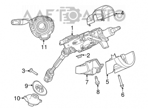 Рулевая колонка Dodge Dart 13-16 с карданчиком, ржавый карданчик