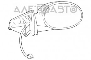 Зеркало боковое правое в сборе Chrysler Sebring 00-05 coupe 3 пина, черное