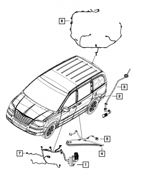Проводка двери задней левой Dodge Grand Caravan 11-20