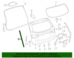 Амортизатор двери багажника левый Toyota Highlander 14-19 электро