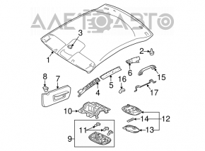 Козырек правый Mitsubishi Galant 04-08 серый