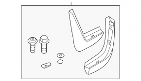 Бризковики передні комплект 2шт Land Rover Range Rover Sport 13-22
