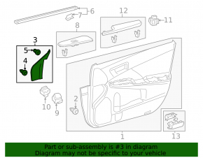 Уголок накладка зеркала передний правый Toyota Camry v50 12-14 usa