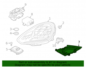 Кронштейн фары правый Porsche Cayenne 958 15-18 нижний, под LED