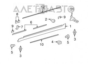 Порог левый Lexus LS460 LS600h 07-09 белый замят сзади, оторваны крепления, надлом