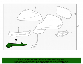 Молдинг бокового правого зеркала Lexus NX 15-21 Japan parts