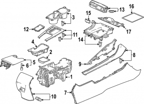 Накладка центральної консолі задня Honda Civic XI FE/FL 22-26