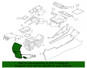 Накладка центральной консоли задняя Honda Civic XI FE/FL 22-26