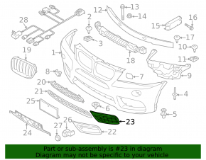 Нижня решітка переднього бампера права BMW X3 F25 13-14 M pack