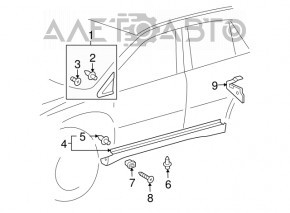 Угловой уплотнитель переднего правого крыла Lexus RX300 RX330 RX350 RX400H 04-08