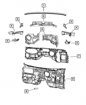 Уплотнитель капота задний Jeep Grand Cherokee WL 21-26