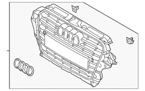 Решетка радиатора grill Audi Q5 8R 13-17 S-line, без эмблемы