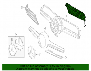 Решітка радіатора grill верхня ліва Mercedes W167 GLE 350 24-26