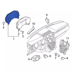 Щиток приборов Ford Mustang mk6 18-18 usa 72к, царапины