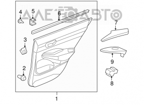 Обшивка двери карточка задняя левая Honda Civic 4d 06-09