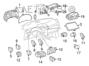 Кнопка открытия лючка бензобака передней панели Lexus RX350 RX450h 10-15