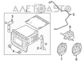 Динамик дверной передний правый Kia Forte 4d 14-16