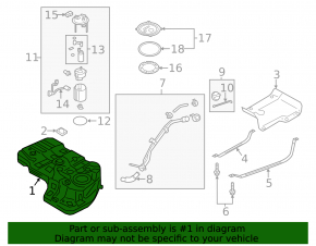 Топливный бак Kia Sorento 10-15 2.4, 3.3 FWD