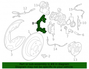 Скоба суппорта задняя левая BMW X2 F39 18-23 под 330/20мм, синяя, M-Sport