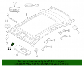 Крючок крепления водительского козырька BMW X7 G07 19-26 Elfenbein-Weiss